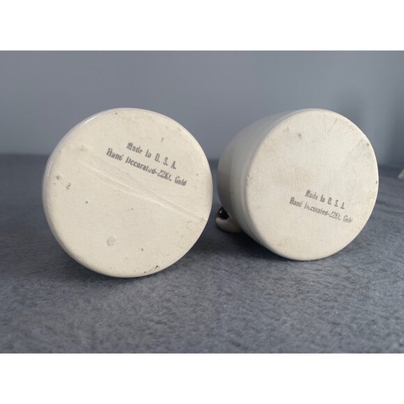 Vintage Ceramic Salt & Pepper Shaker Set House of Thomas Edison Ft Myers Fla - Picture 3 of 7